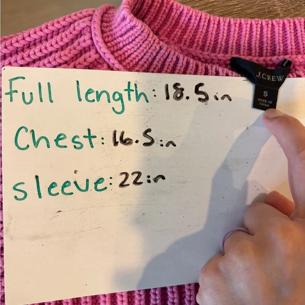 J. Crew Women’s Pink Chunky Knit Garment-washed crewneck sweater - Small